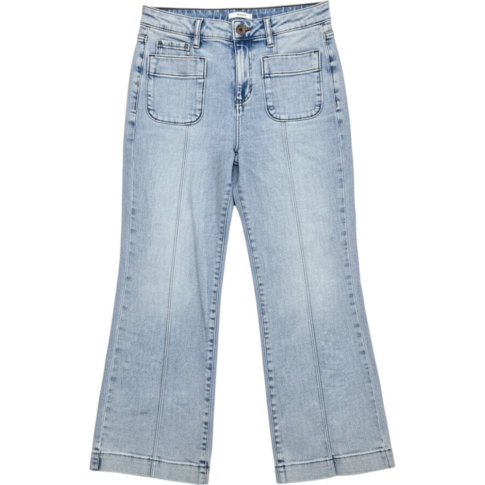 LC Lauren Conrad Wide Leg Jeans Womens 6 Blue Good Patch Pocket Seam Detail